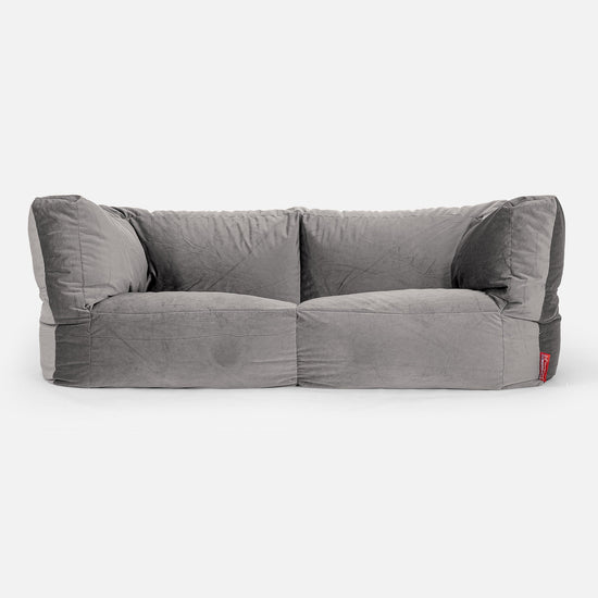 Albert 2-seter Saccosekk Sofa - Fløyel Sølv 01