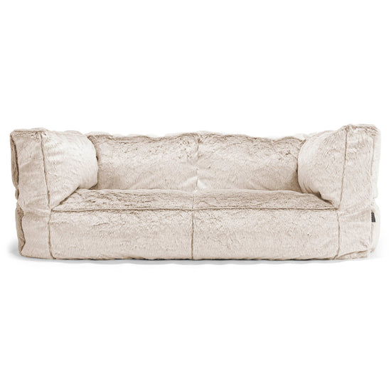 Albert 2-seter Saccosekk Sofa - Kanin-fuskepels Gyllenbrun 01