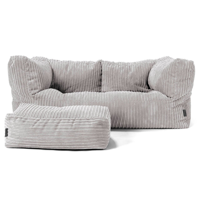 Albert 2-seter Saccosekk Sofa - Kordfløyel Sølvgrå 02