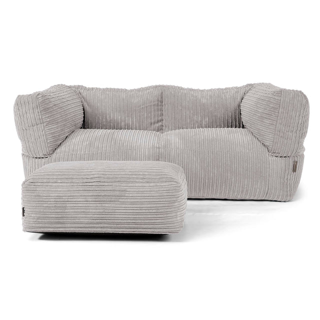 Albert 2-seter Saccosekk Sofa - Kordfløyel Sølvgrå 02