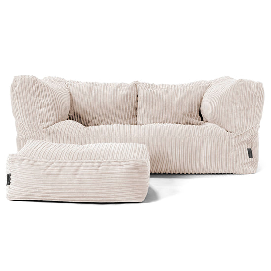 Albert 2-seter Saccosekk Sofa - Kordfløyel Elfenben 02