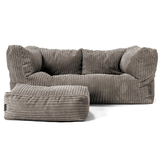 Albert 2-seter Saccosekk Sofa - Kordfløyel Grafitt 02