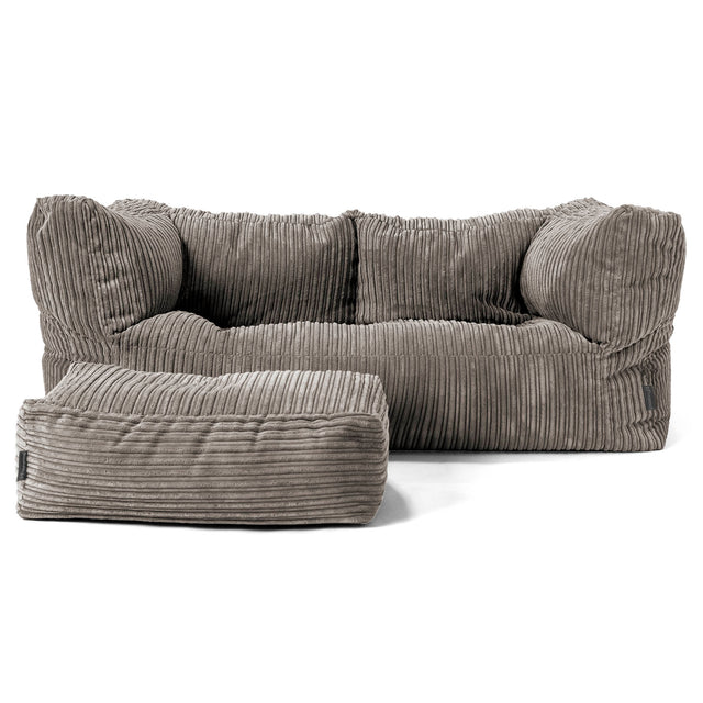 Albert 2-seter Saccosekk Sofa - Kordfløyel Grafitt 02