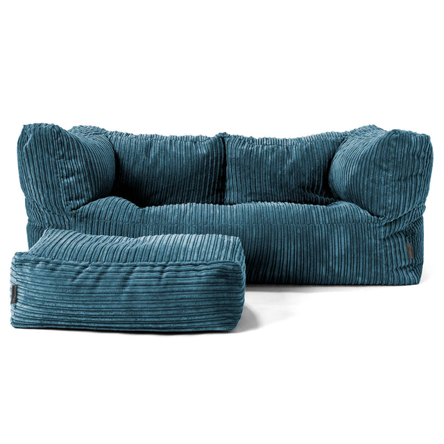 Albert 2-seter Saccosekk Sofa - Kordfløyel Marineblå 02