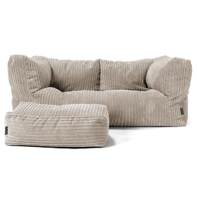 Albert 2-seter Saccosekk Sofa - Kordfløyel Mink 02