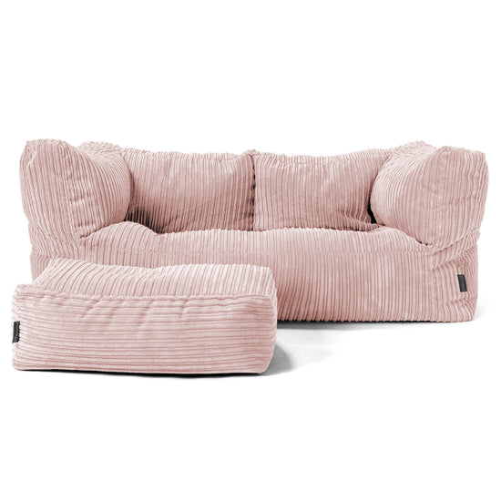 Albert 2-seter Saccosekk Sofa - Kordfløyel Rødmerosa 02