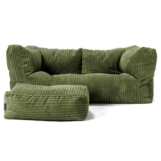 Albert 2-seter Saccosekk Sofa - Kordfløyel Skoggrønn 02