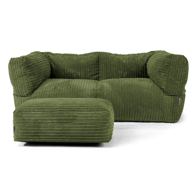 Albert 2-seter Saccosekk Sofa - Kordfløyel Skoggrønn 02