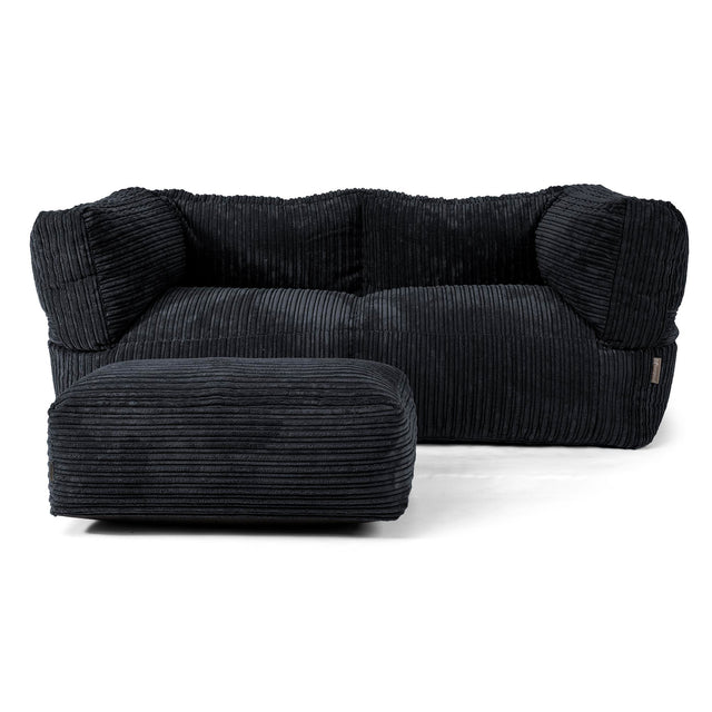 Albert 2-seter Saccosekk Sofa - Kordfløyel Svart 02