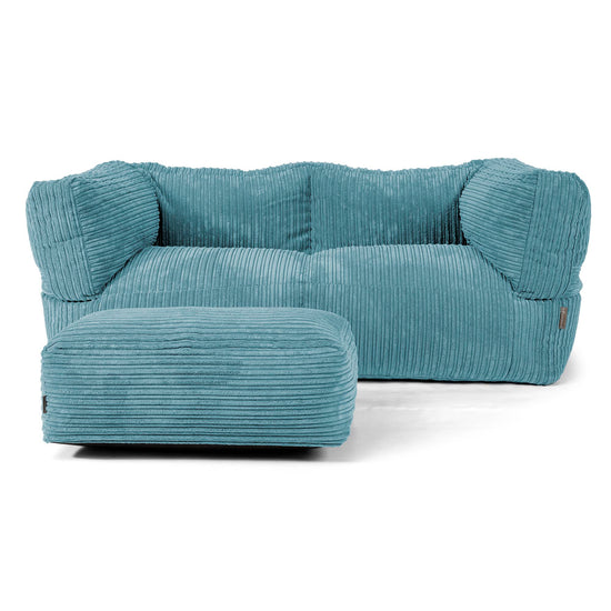 Albert 2-seter Saccosekk Sofa - Kordfløyel Turkis 02