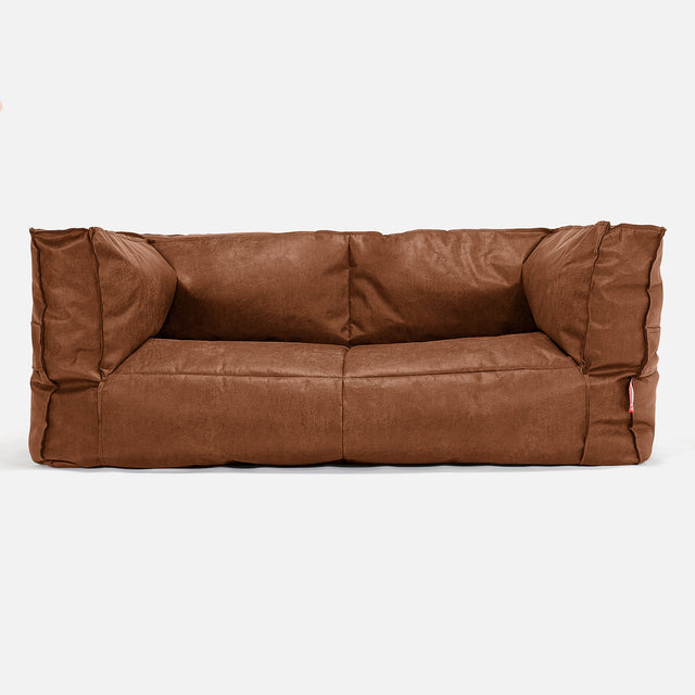 Albert 2-seter Saccosekk Sofa - Vintage Skinn Britisk Brun 01