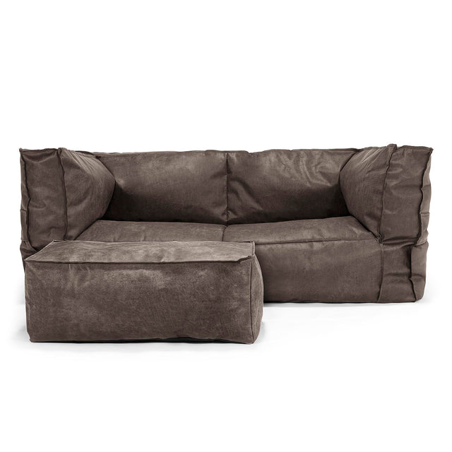 Albert 2-seter Saccosekk Sofa - Vintage Skinn Naturskifer 02