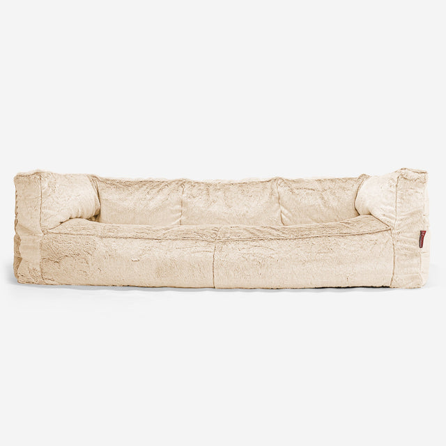 Albert 3-seter Saccosekk Sofa - Kanin-fuskepels Hvit 01