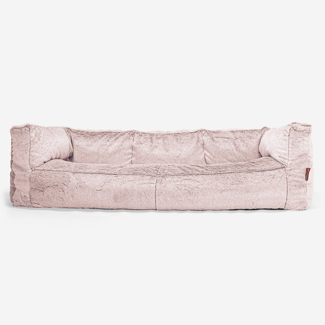 Albert 3-seter Saccosekk Sofa - Kanin-fuskepels Støvete Rosa 01