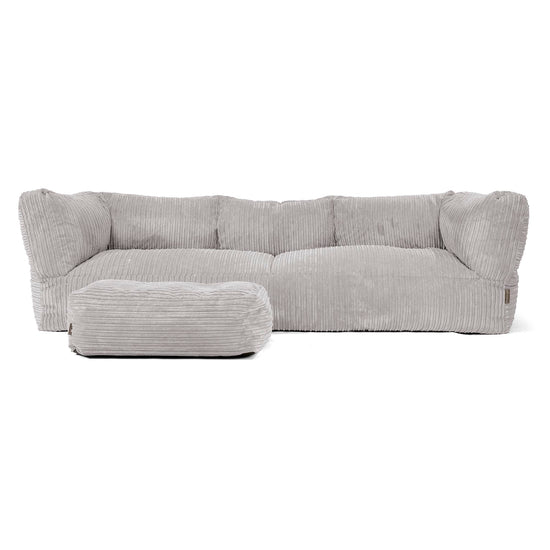 Albert 3-seter Saccosekk Sofa - Kordfløyel Sølvgrå 02