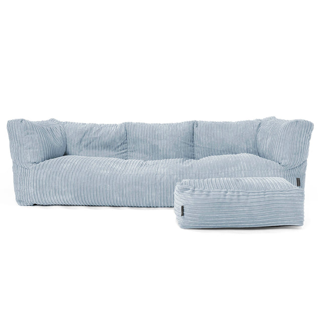 Albert 3-seter Saccosekk Sofa - Kordfløyel Babyblå 02
