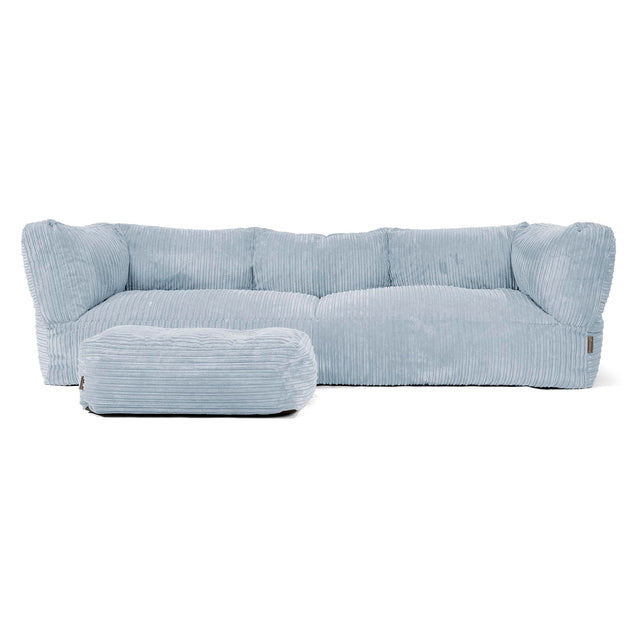 Albert 3-seter Saccosekk Sofa - Kordfløyel Babyblå 02