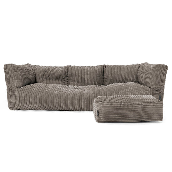 Albert 3-seter Saccosekk Sofa - Kordfløyel Grafitt 02