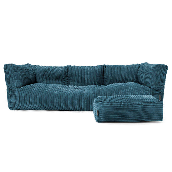 Albert 3-seter Saccosekk Sofa - Kordfløyel Marineblå 02