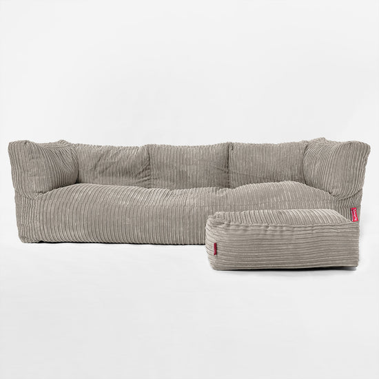 Albert 3-seter Saccosekk Sofa - Kordfløyel Mink 02