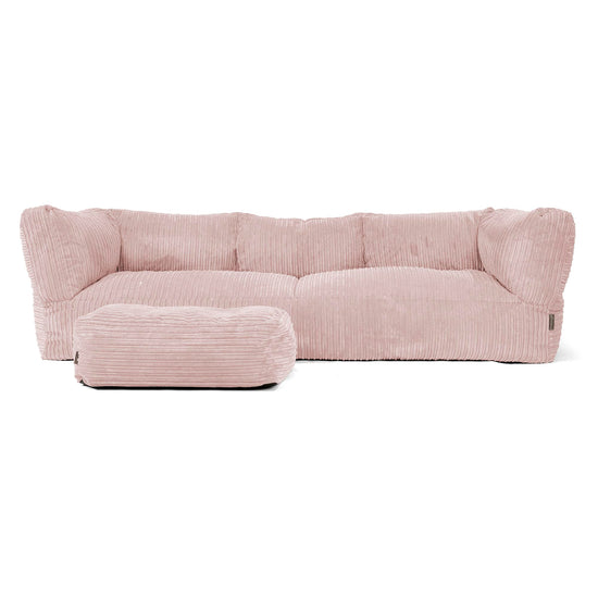Albert 3-seter Saccosekk Sofa - Kordfløyel Rødmerosa 02