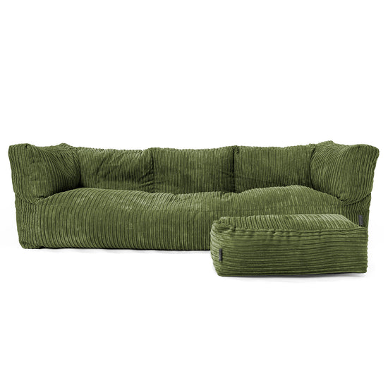 Albert 3-seter Saccosekk Sofa - Kordfløyel Skoggrønn 02