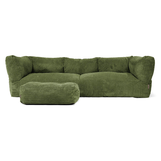 Albert 3-seter Saccosekk Sofa - Kordfløyel Skoggrønn 02