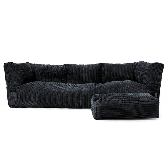 Albert 3-seter Saccosekk Sofa - Kordfløyel Svart 02
