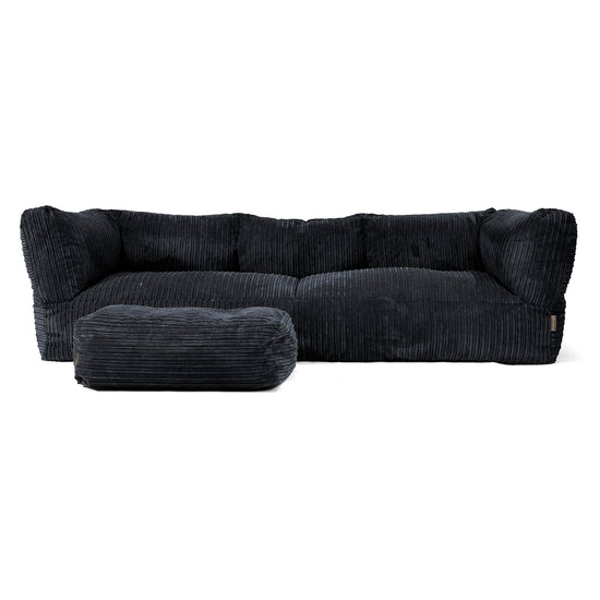 Albert 3-seter Saccosekk Sofa - Kordfløyel Svart 02