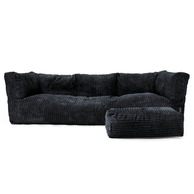 Albert 3-seter Saccosekk Sofa - Kordfløyel Svart 02