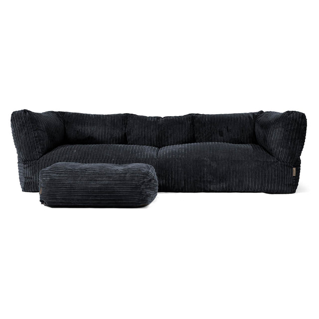 Albert 3-seter Saccosekk Sofa - Kordfløyel Svart 02