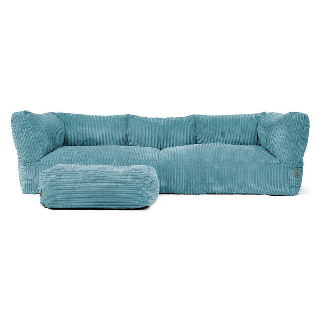 Albert 3-seter Saccosekk Sofa - Kordfløyel Turkis 02