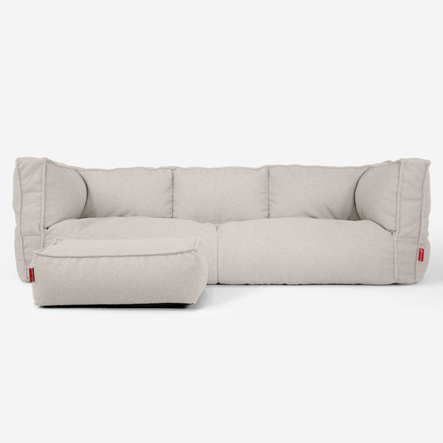 Albert 3-seter Saccosekk Sofa - Bouclé Elfenben_02