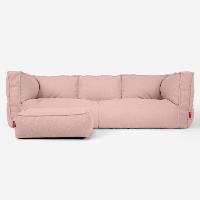 Albert 3-seter Saccosekk Sofa - Bouclé Rosa_02