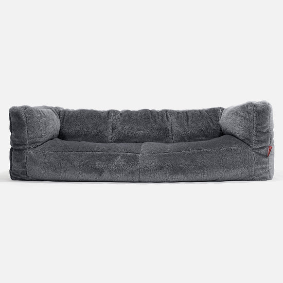 Albert 3-seter Saccosekk Sofa - Teddy-fuskepels Mørkegrå 01