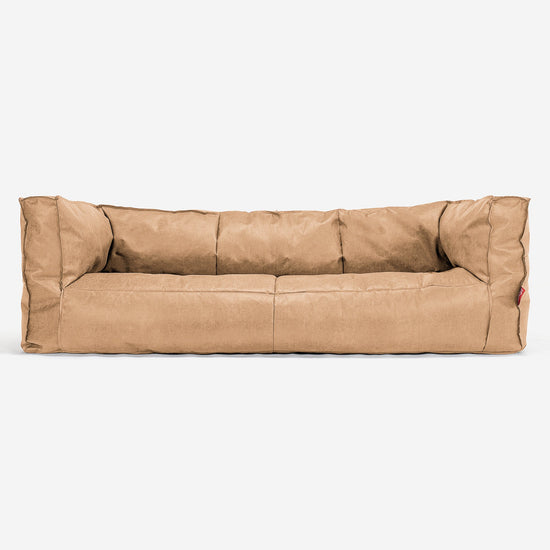 Albert 3-seter Saccosekk Sofa - Vintage Skinn Honning Brun 01