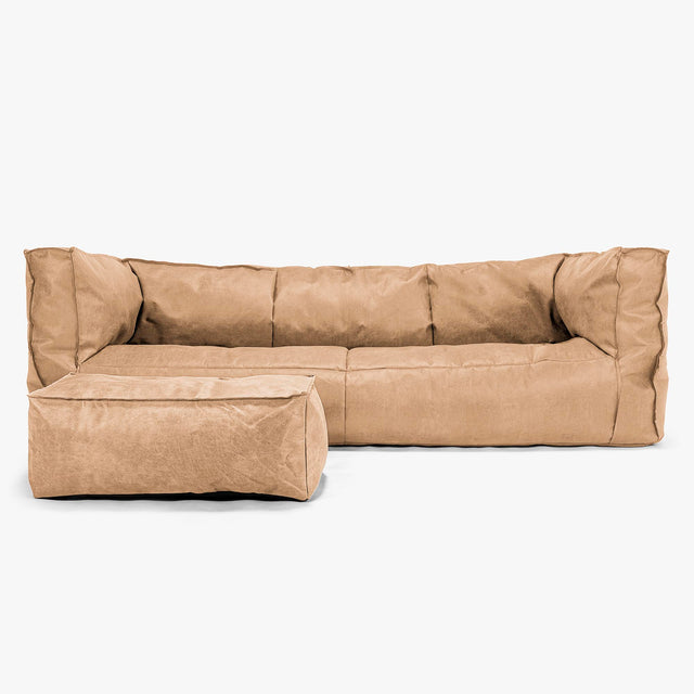 Albert 3-seter Saccosekk Sofa - Vintage Skinn Honning Brun 02