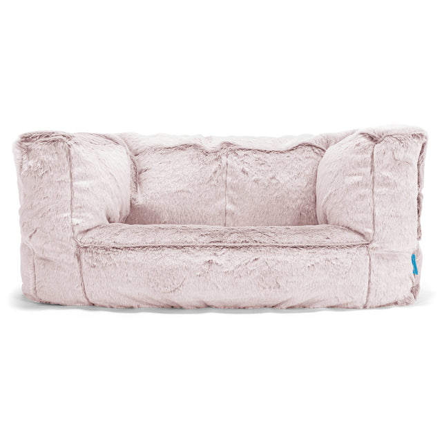 Albert Barnesofa-saccosekk 2-6 år - Kanin-fuskepels Støvete Rosa 01