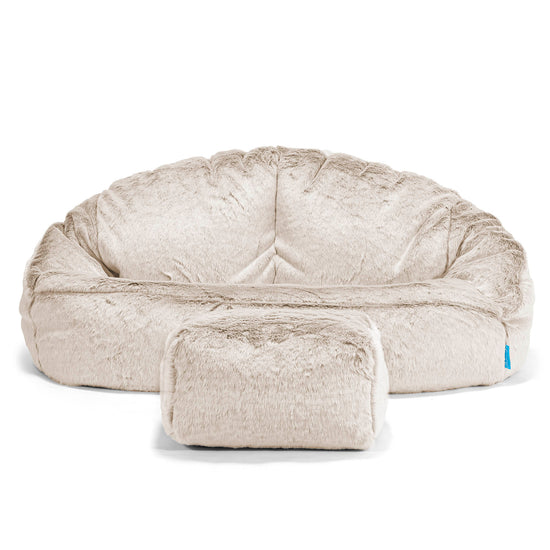 Bubble Sofa-saccosekk for Barn 2-6 år - Kanin-fuskepels Gyllenbrun 02