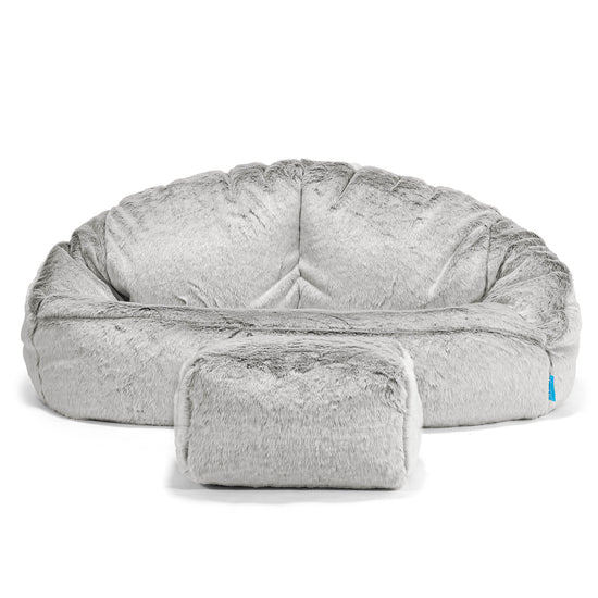 Bubble Sofa-saccosekk for Barn 2-6 år - Kanin-fuskepels Lysegrå 02