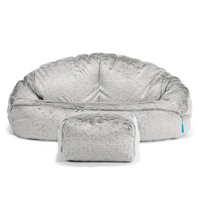 Bubble Sofa-saccosekk for Barn 2-6 år - Kanin-fuskepels Lysegrå 02