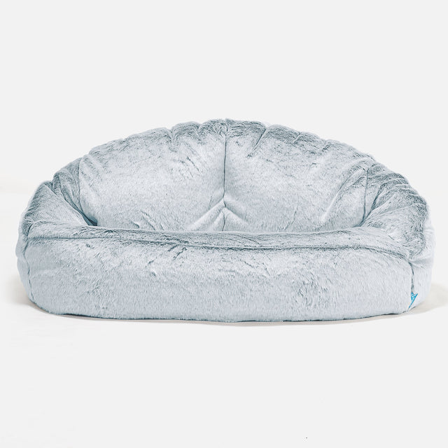 Bubble Sofa-saccosekk for Barn 2-6 år - Kanin-fuskepels Støvete Blå 01