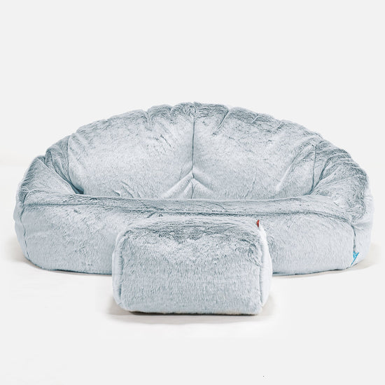 Bubble Sofa-saccosekk for Barn 2-6 år - Kanin-fuskepels Støvete Blå 02