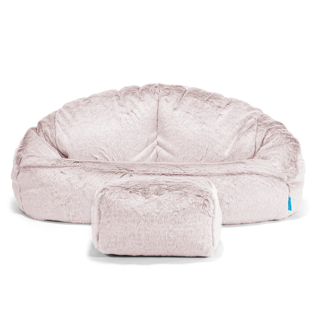 Bubble Sofa-saccosekk for Barn 2-6 år - Kanin-fuskepels Støvete Rosa 02