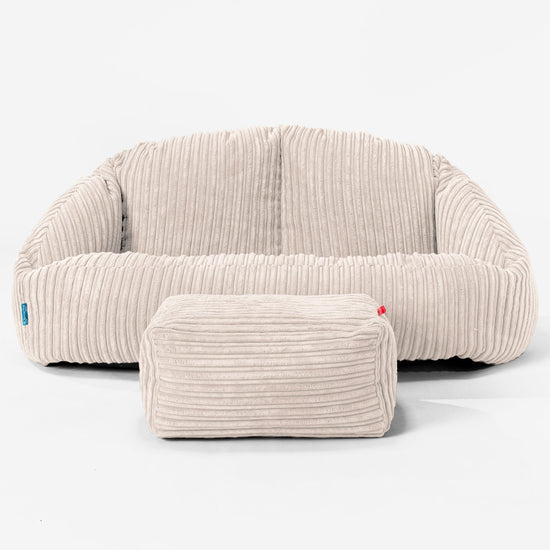 Bubble Sofa-saccosekk for Barn 2-6 år - Kordfløyel Elfenben 02