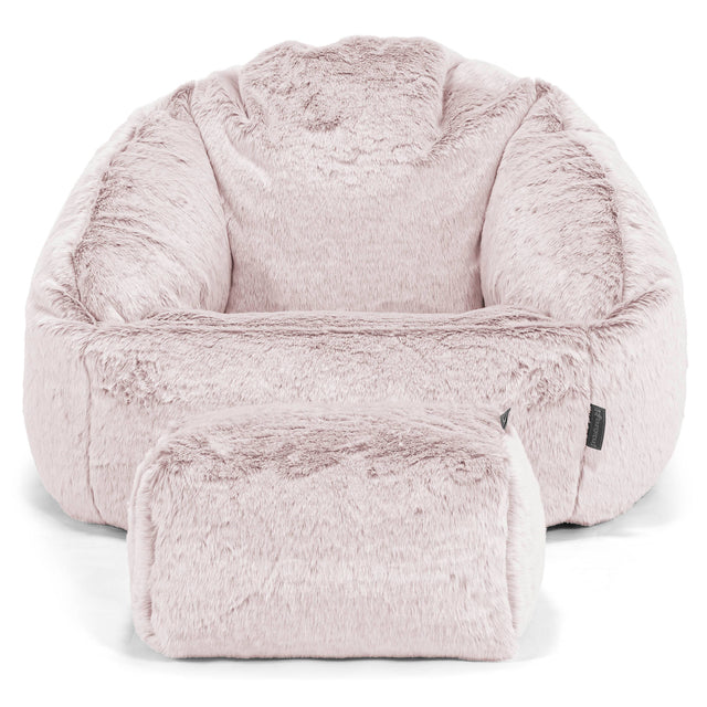 Bubble Saccosekk-stol - Kanin-fuskepels Støvete Rosa 02