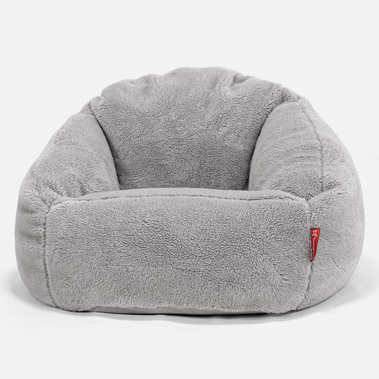 Bubble Saccosekk-stol - Teddy-fuskepels Mellomgrå 01