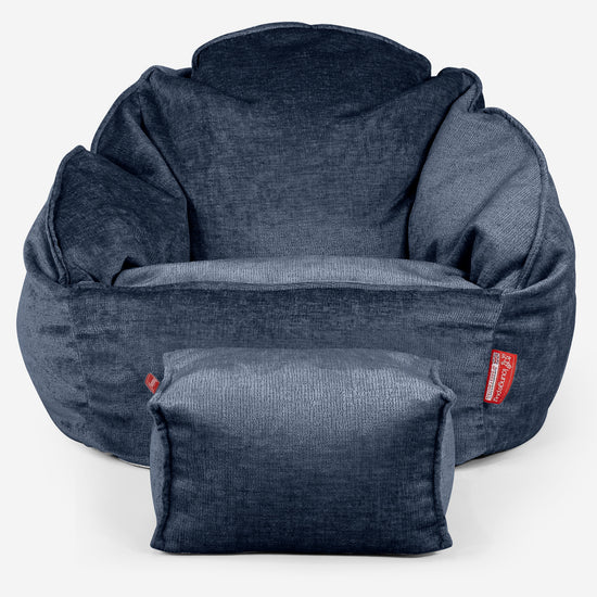 Bubble Saccosekk-stol - Chenille Marineblå 02