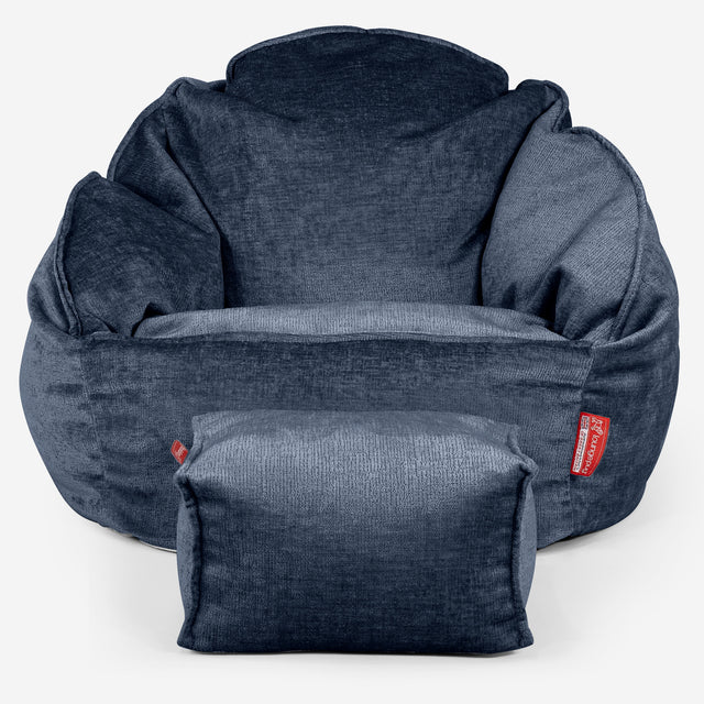 Bubble Saccosekk-stol - Chenille Marineblå 02