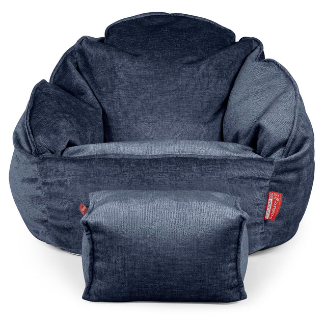Bubble Saccosekk-stol - Chenille Marineblå 02